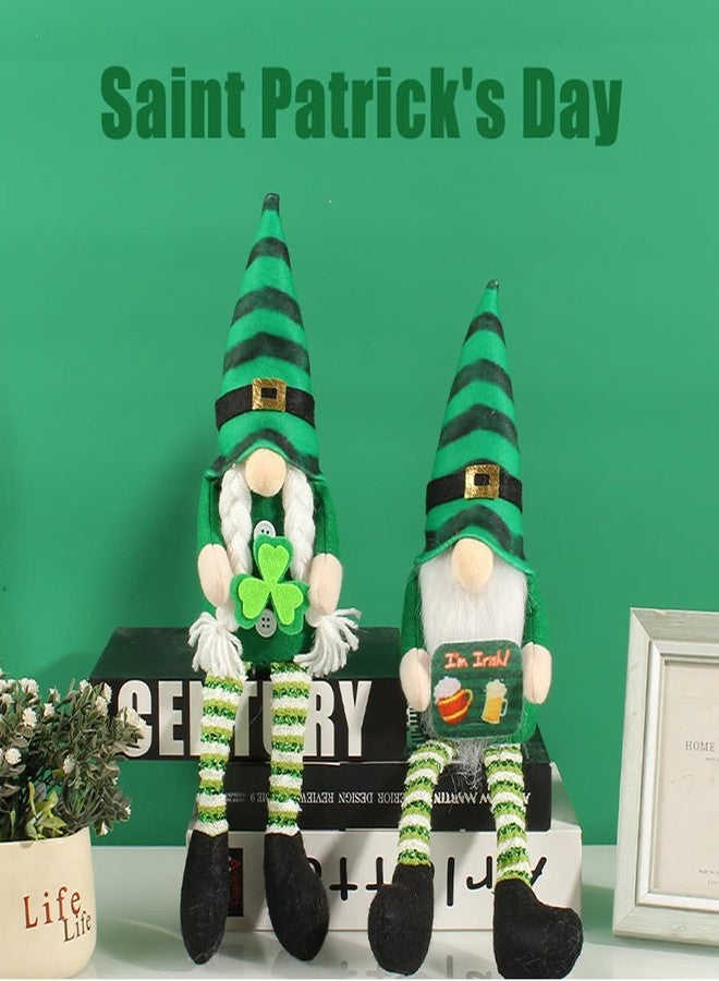 BLESOUYI St. Patrick's Day Gnome Decorations Spring Irish Gnome Ornaments Decorative Elf Doll for Home Table Window Display Holiday Party Decoration - Image 4